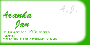 aranka jan business card
